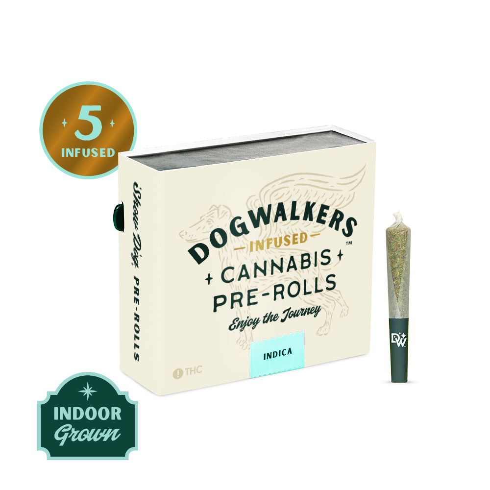 Dogwalker Animal Face Infused Pre-Rolls 5-pack (Indica) 40.46% {2.25g}