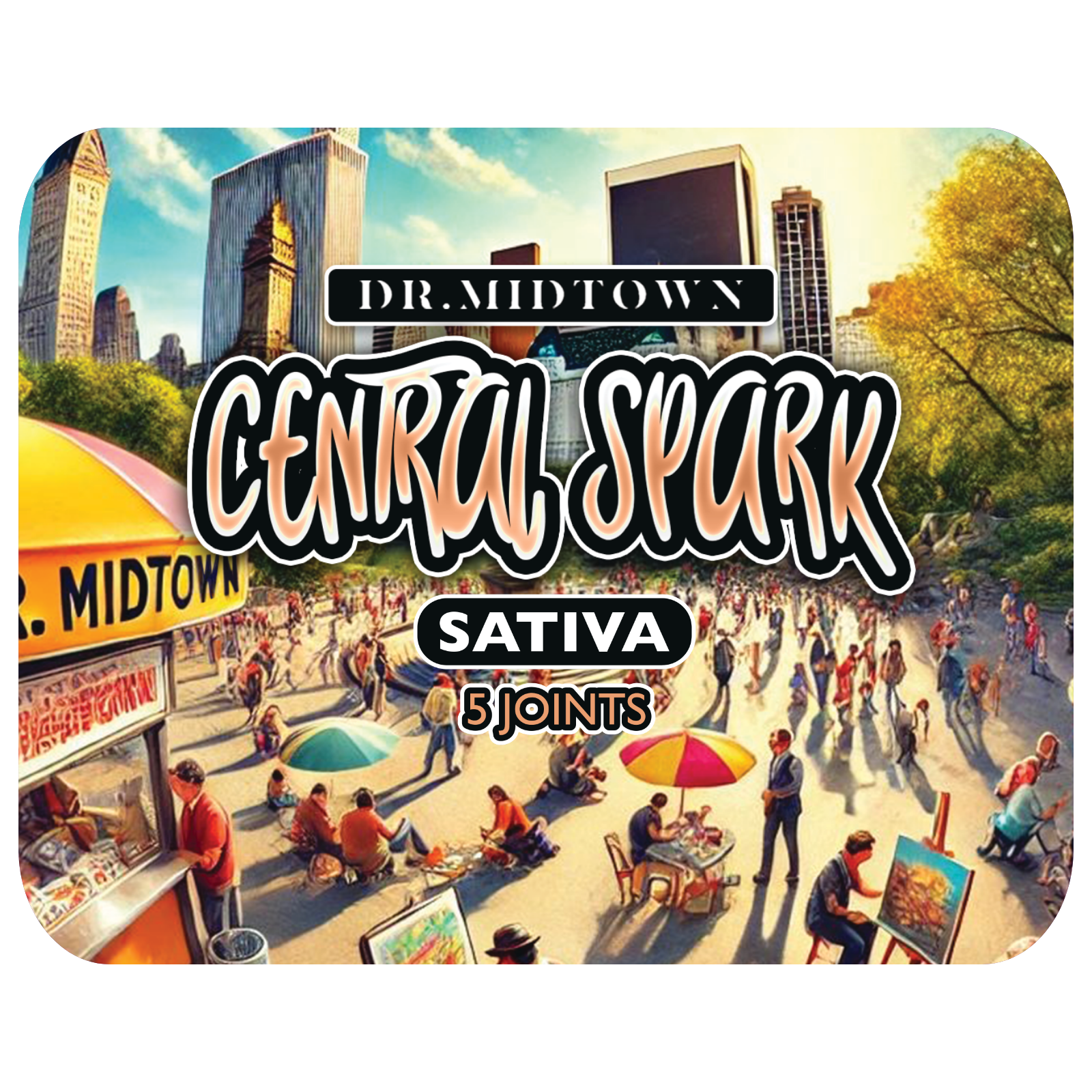 Dr. Midtown Central Spark Tins Pre-Rolls 5-pack (Sativa) 23.53% {3.5g}