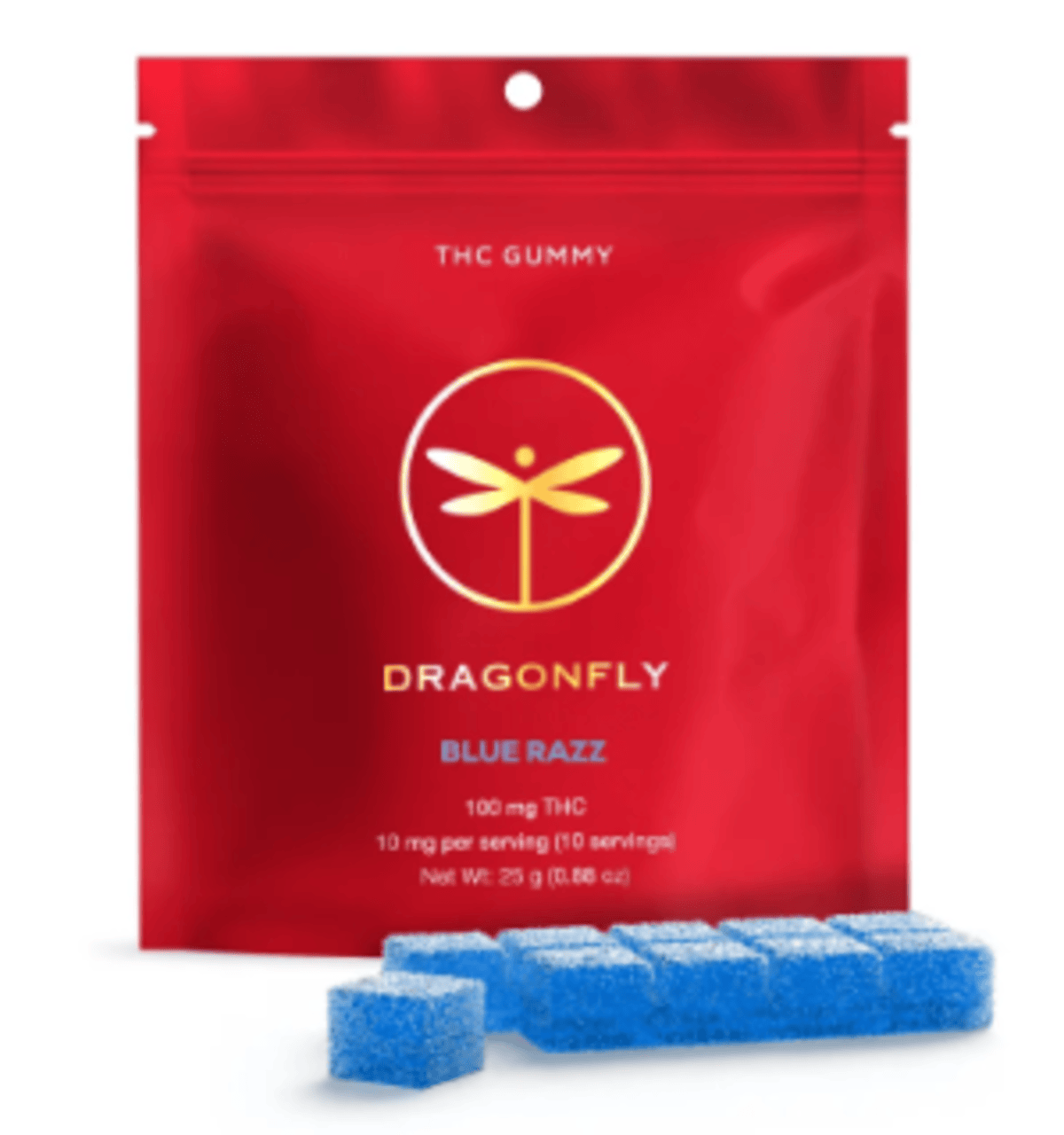Dragonfly Blue Razz Gummies 10-pack {100mg}