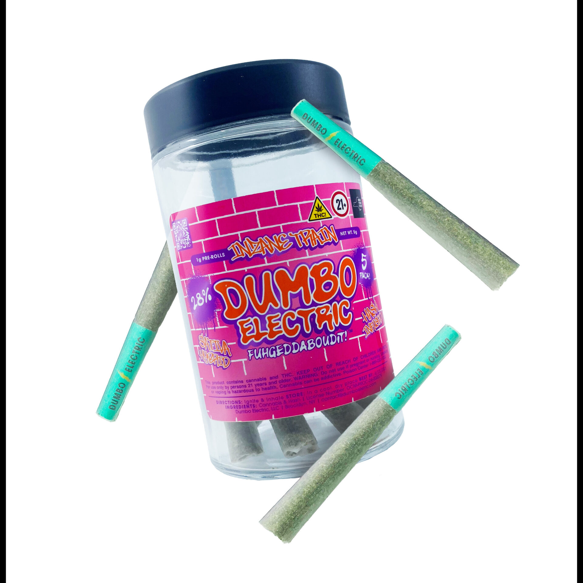 Dumbo Electric Inzanne Train Hash Infused Pre-Rolls 5-pack (Hybrid Sativa) 22.73% {5g}