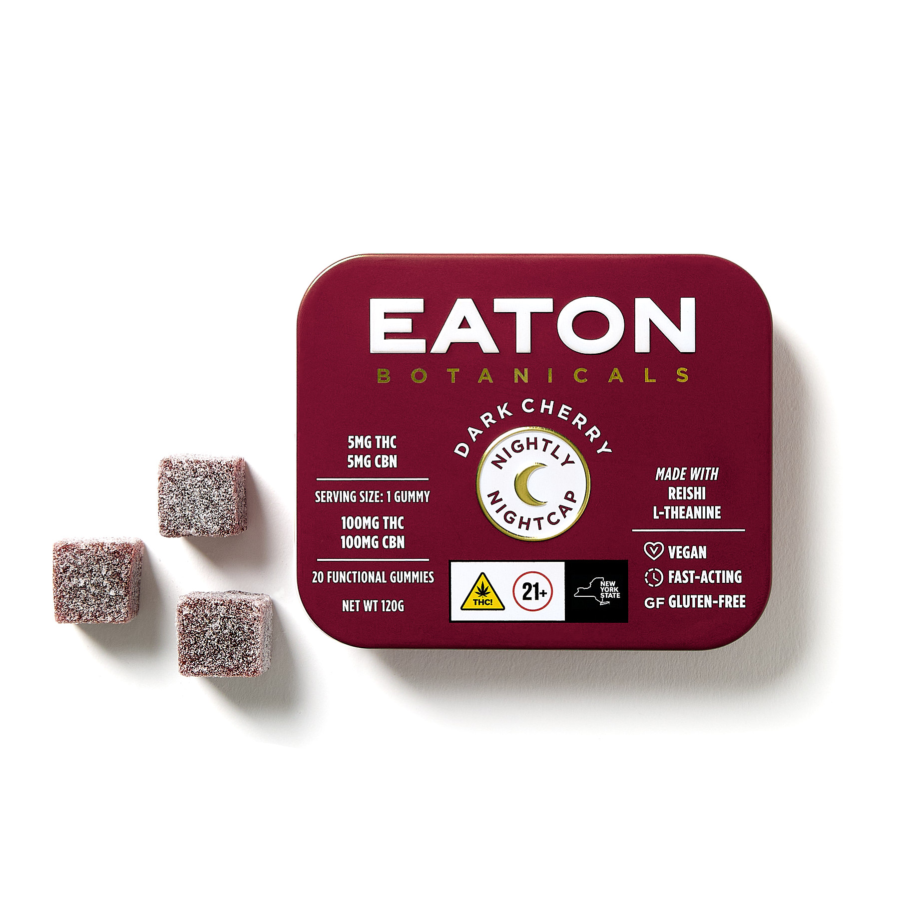 Eaton Botanicals Dark Cherry 1:1 Nightly Nightcap Gummies 20-pack {100mg}