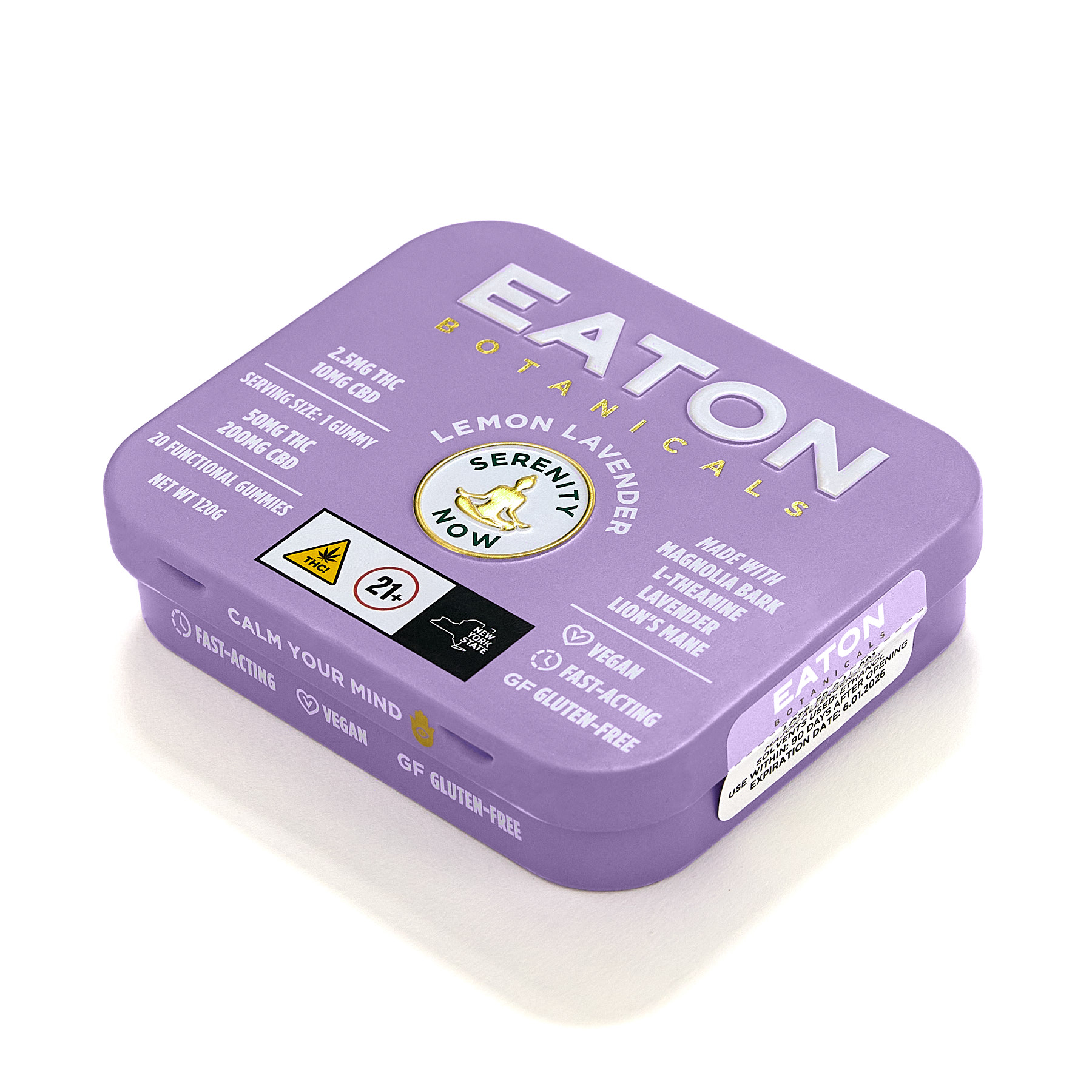 Eaton Botanicals Lemon Lavender Serenity Now Gummies 20-pack {100mg}