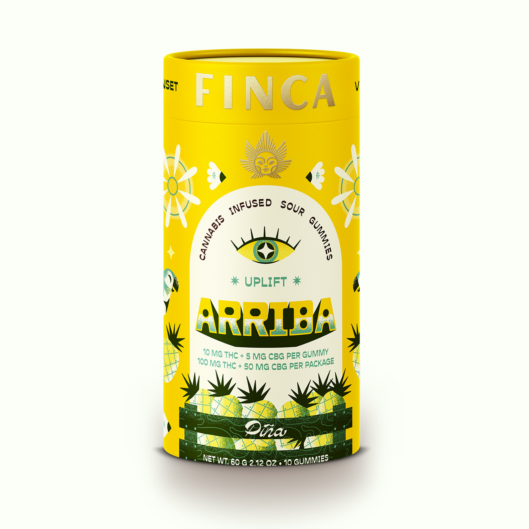 Finca Arriba Pina Uplift Gummies 10-pack (Hybrid Sativa) {100mg}