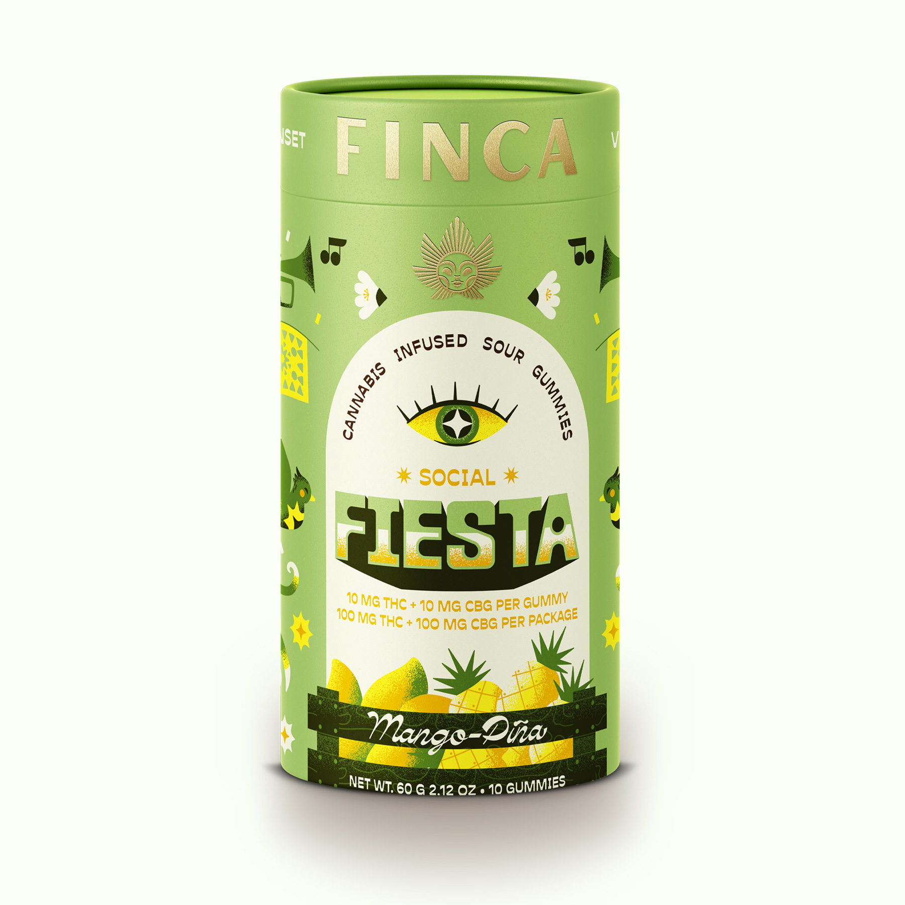 Finca Fiesta Mango Pina Social Gummies 10-pack (Sativa) {100mg}