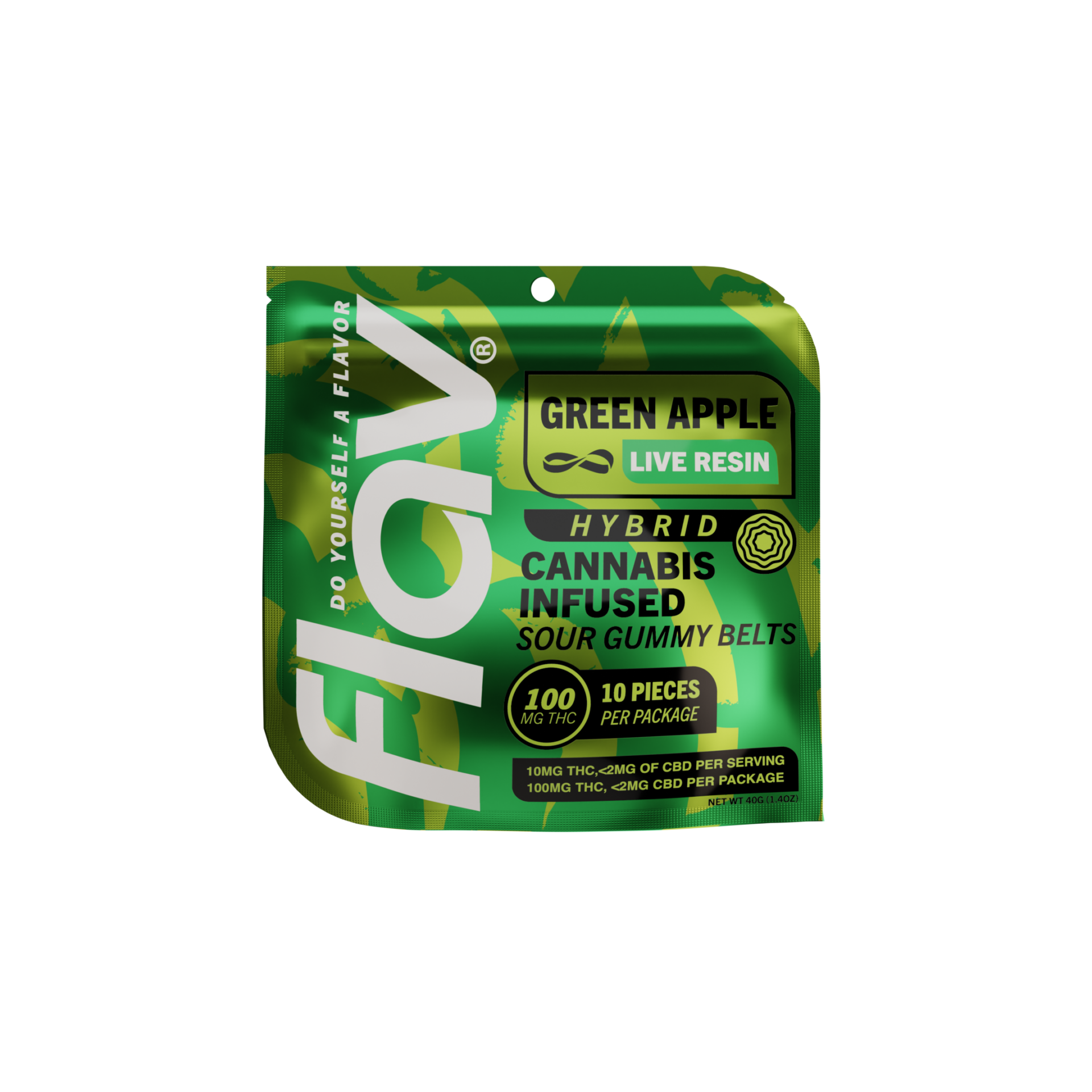 Flav Apple Belts- Live Resin Edible (Hybrid) {100mg}