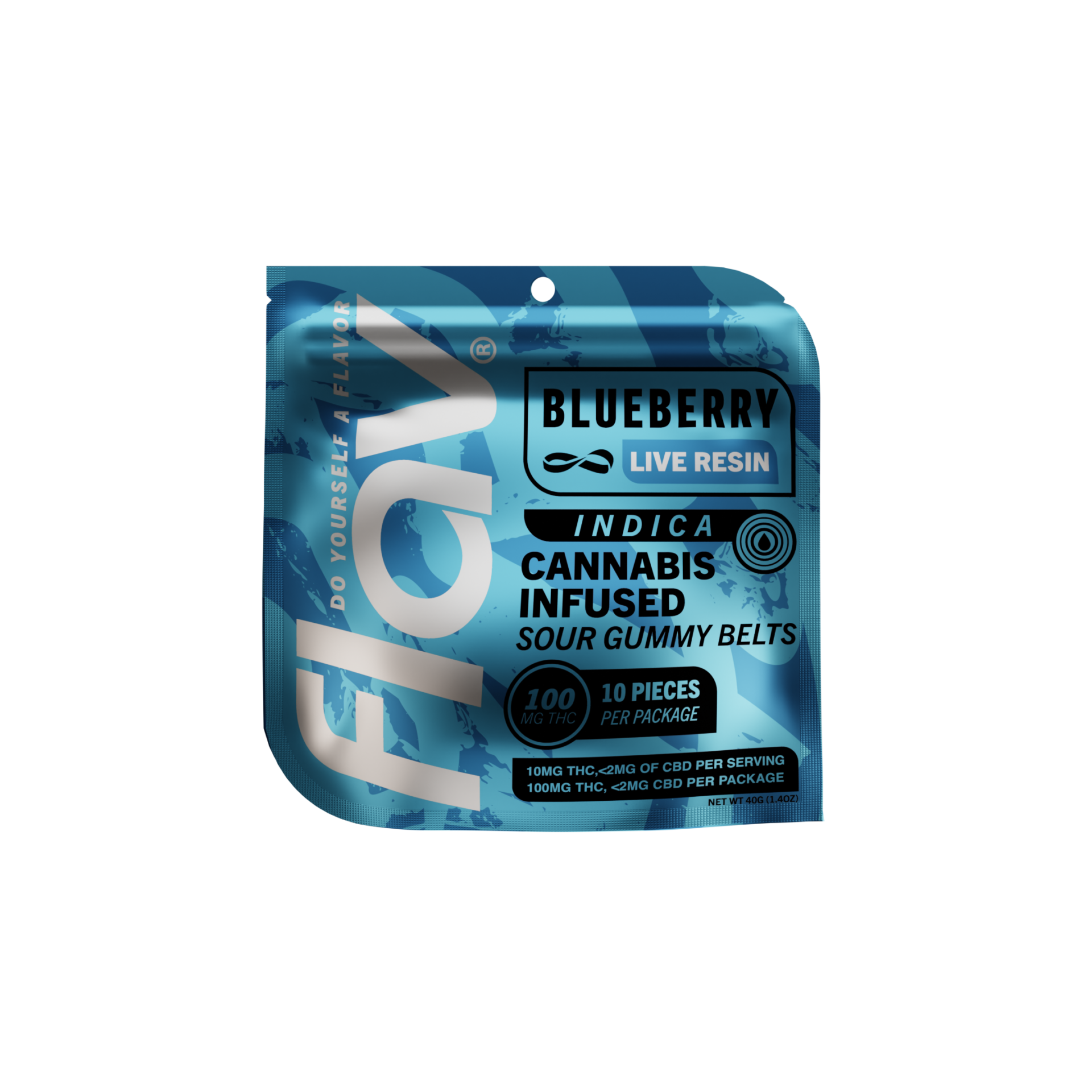 Flav Blueberry Belts Edible 10-pack (Indica) {100mg}