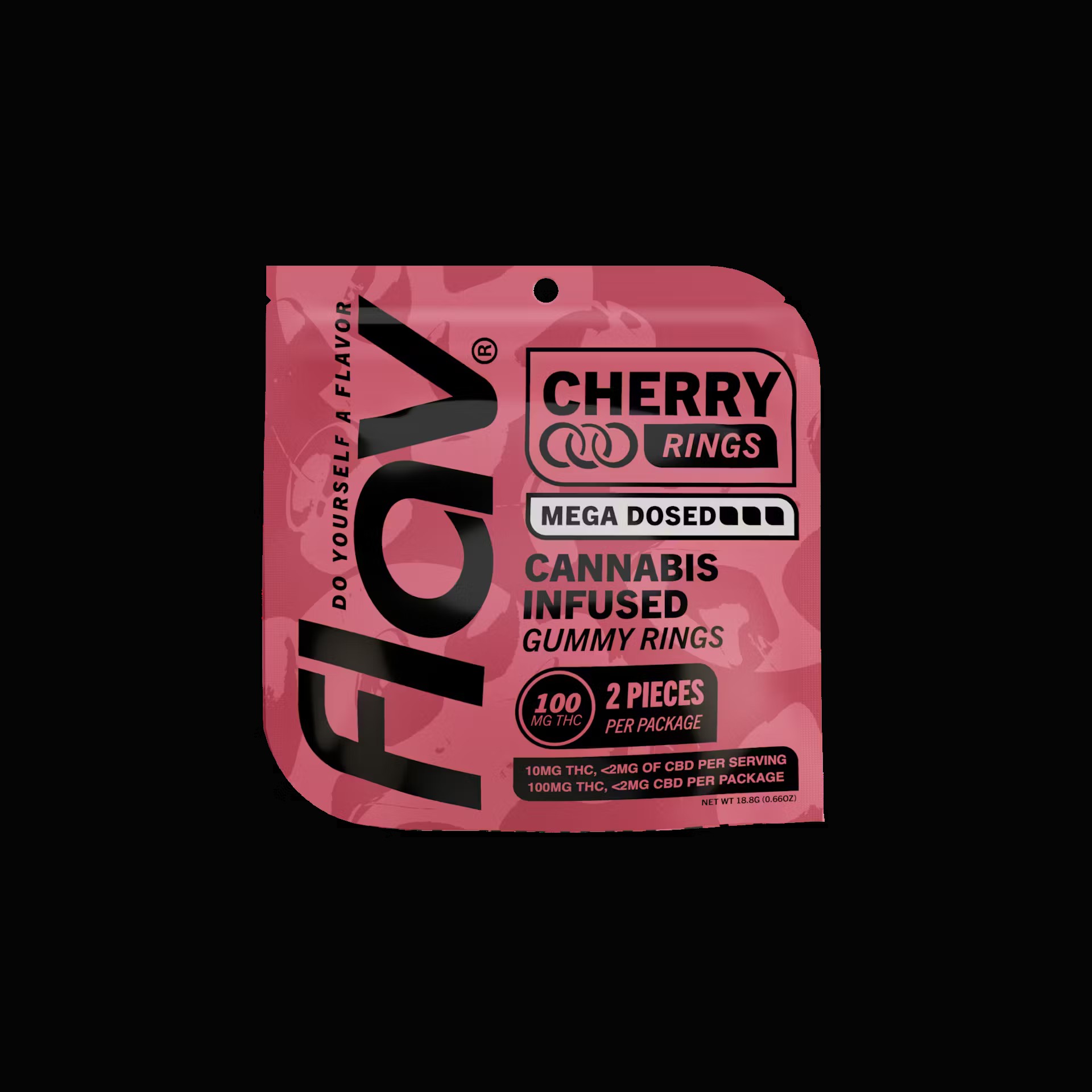 Flav Cherry Mega Rings Edibles 2-pack (Hybrid) {100mg}
