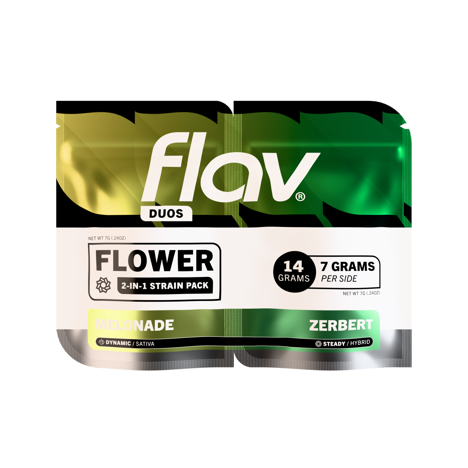 Flav Melonade x Zerbert DUO Flower  (Hybrid Sativa) 21.89% {14g}