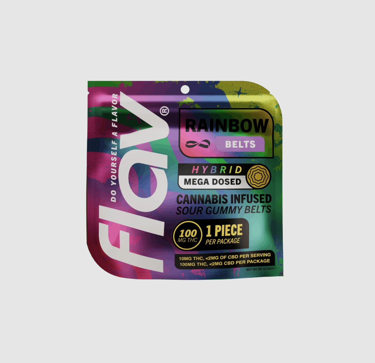 Flav Rainbow Live Resin Mega Belts Edibles 1-pack (Hybrid) {100mg}