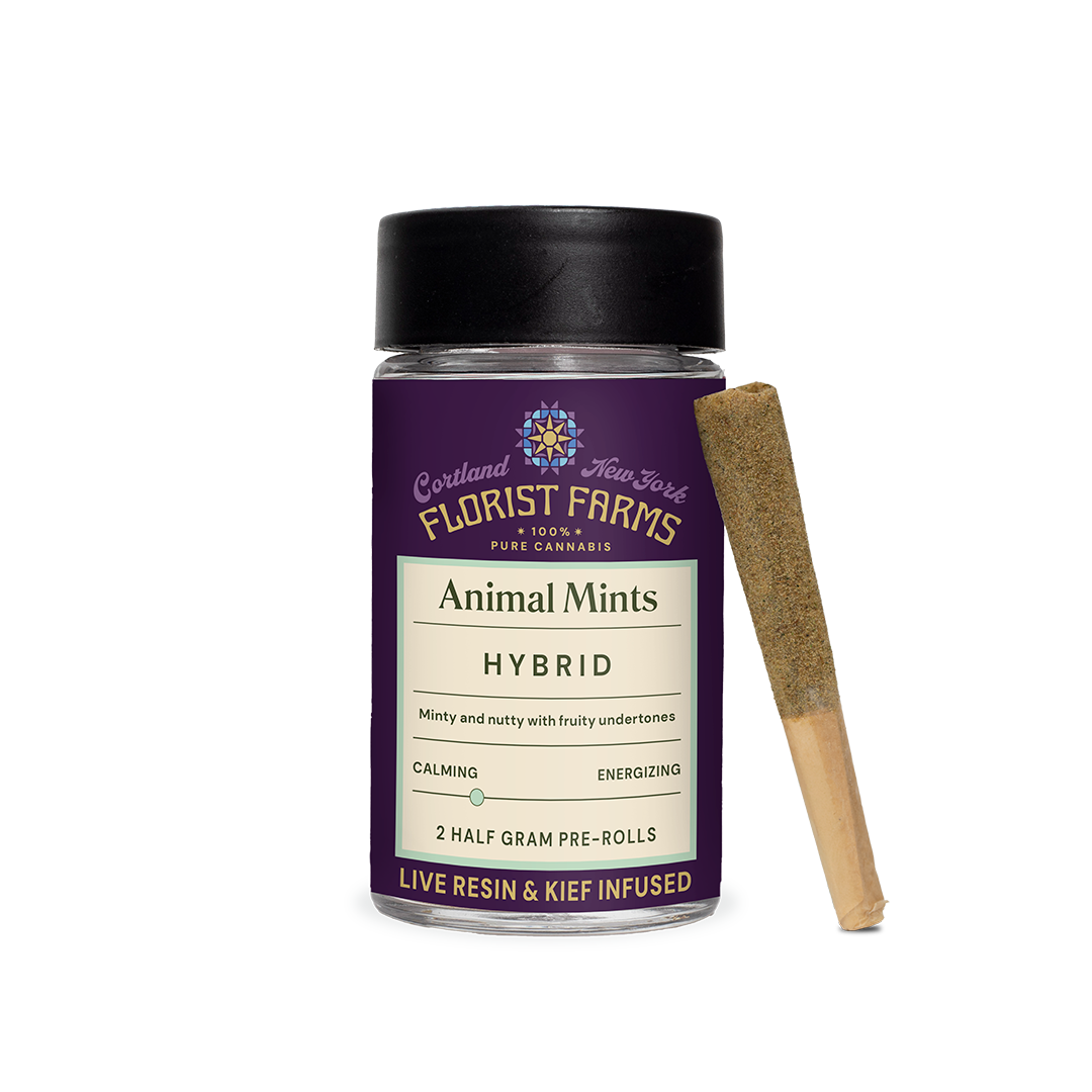 Florist Farms Animal Mints Live Resin & Kief Coated Infused Pre-Rolls 2-pack (Hybrid) 33% {1g}