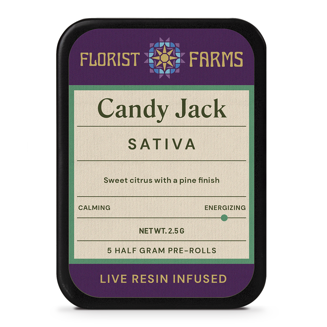 Florist Farms Candy Jack Live Resin Infused Pre-Rolls 5-pack (Sativa) 45% {2.5g}
