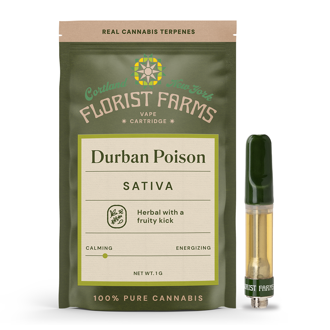 Florist Farms Durban Poison Cartridge Vape (Sativa) {1g}