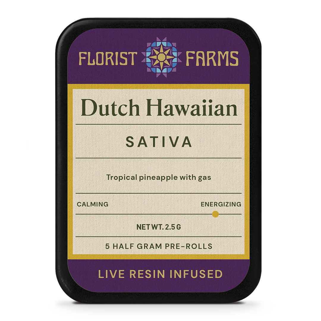 Florist Farms Dutch Hawaiin Live Resin Infused Pre-Roll 5-pack (Sativa) 39% {2.5g}