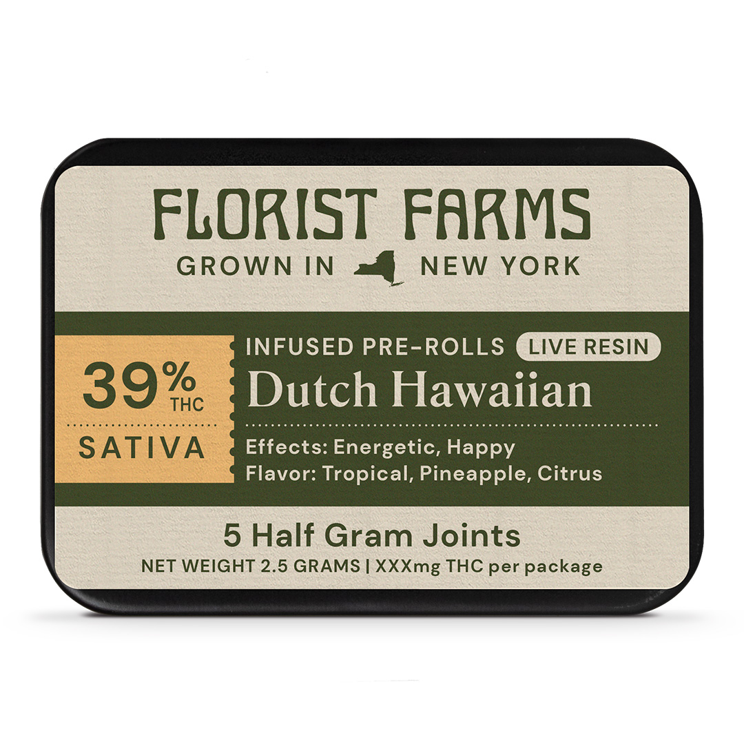 Florist Farms Dutch Hawaiin Live Resin Infused Pre-Roll 5-pack (Sativa) 39% {2.5g}