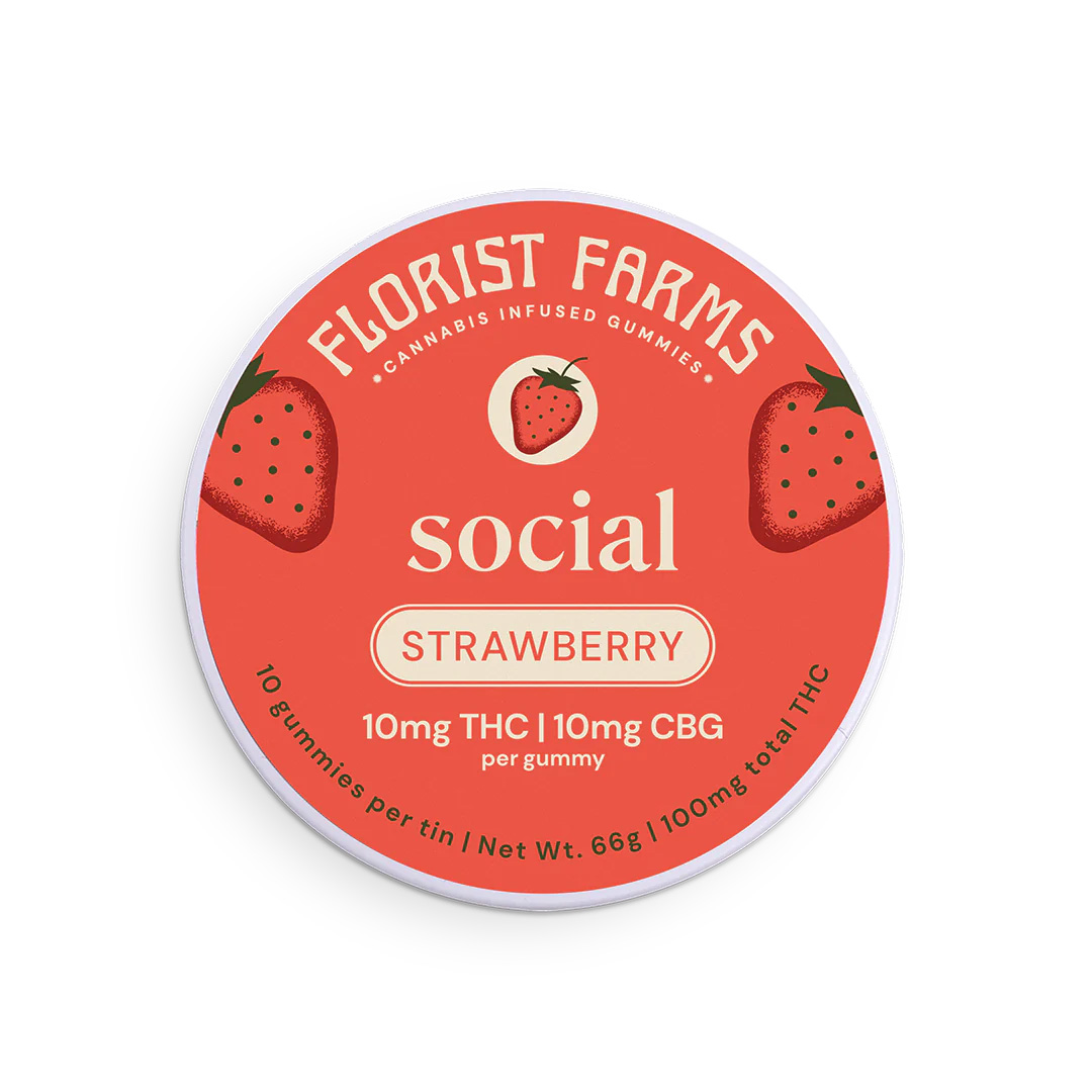 Florist Farms Edibles Gummies Social Strawberry Energetic Sativa