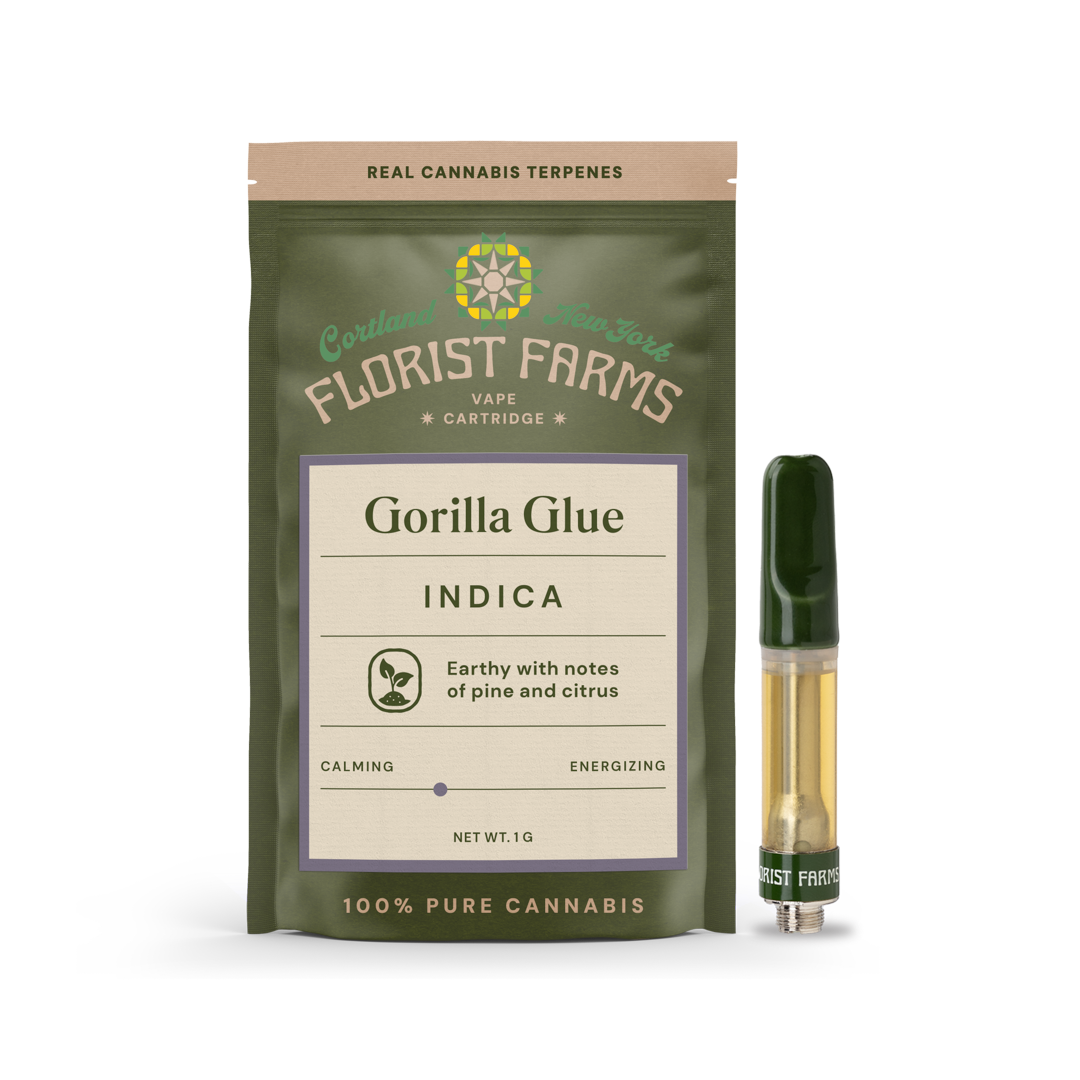Florist Farms Gorilla Glue Threaded Vape Cartridges  (Indica) 90% {1g}