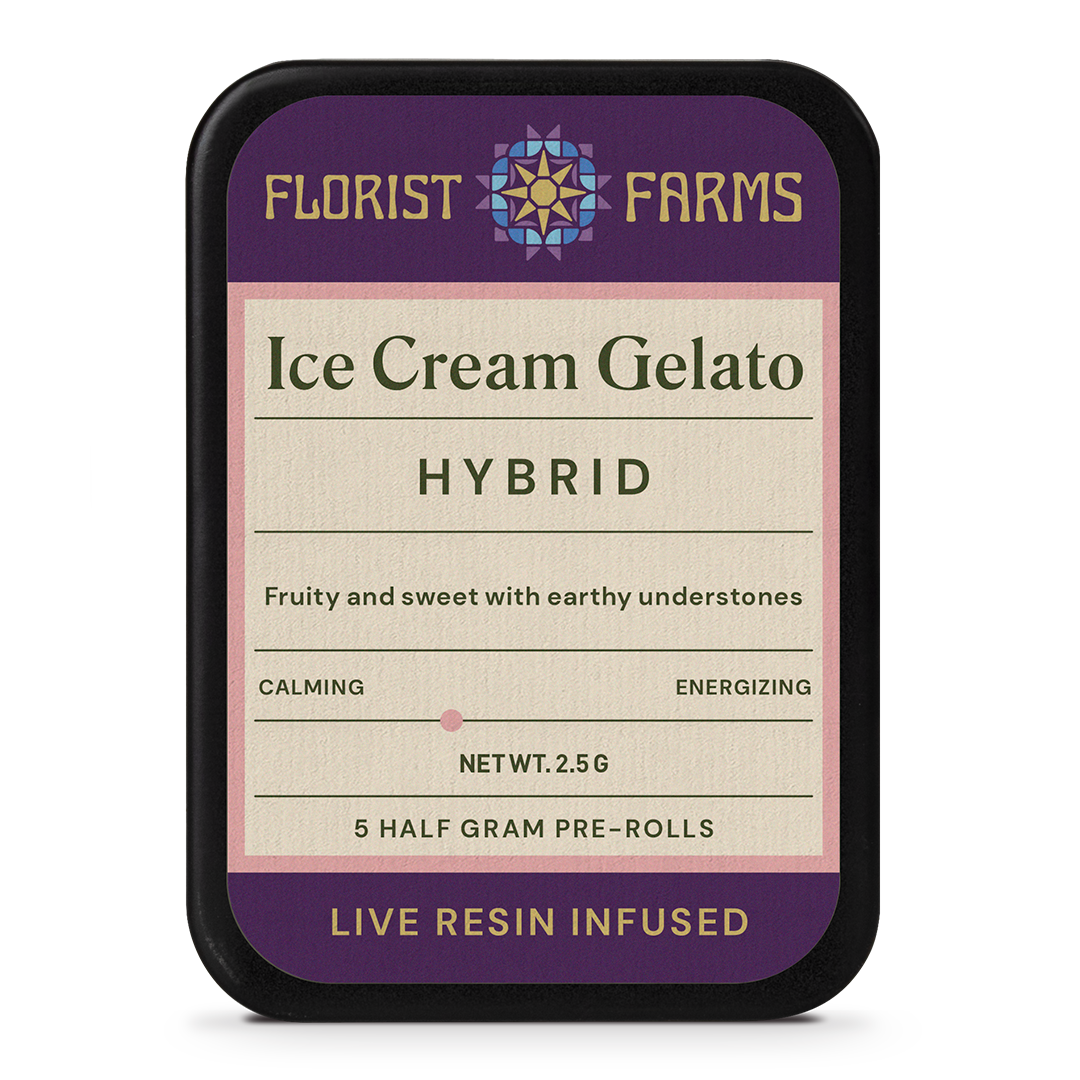 Florist Farms Ice Cream Gelato Live Resin Infused Pre-Rolls 5-pack (Hybrid) 41% {2.5g}