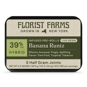 Florist Farms Infused Pre Rolls Banana Runtz 5 Pack