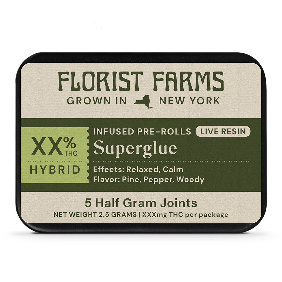 Florist Farms Infused Pre Rolls Superglue Hybrid 5 Pack