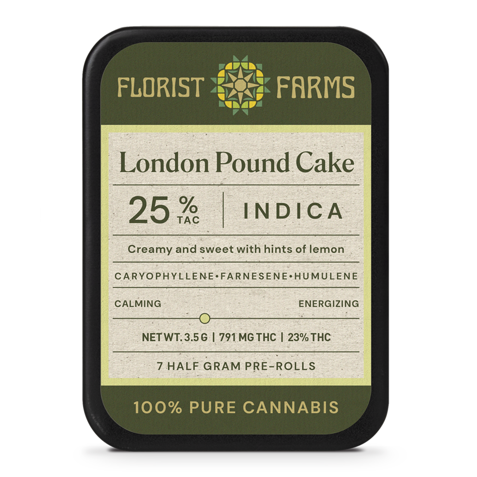 Florist Farms London Pound Cake Pre-Roll 7-pack (Indica) 25% {3.5g}