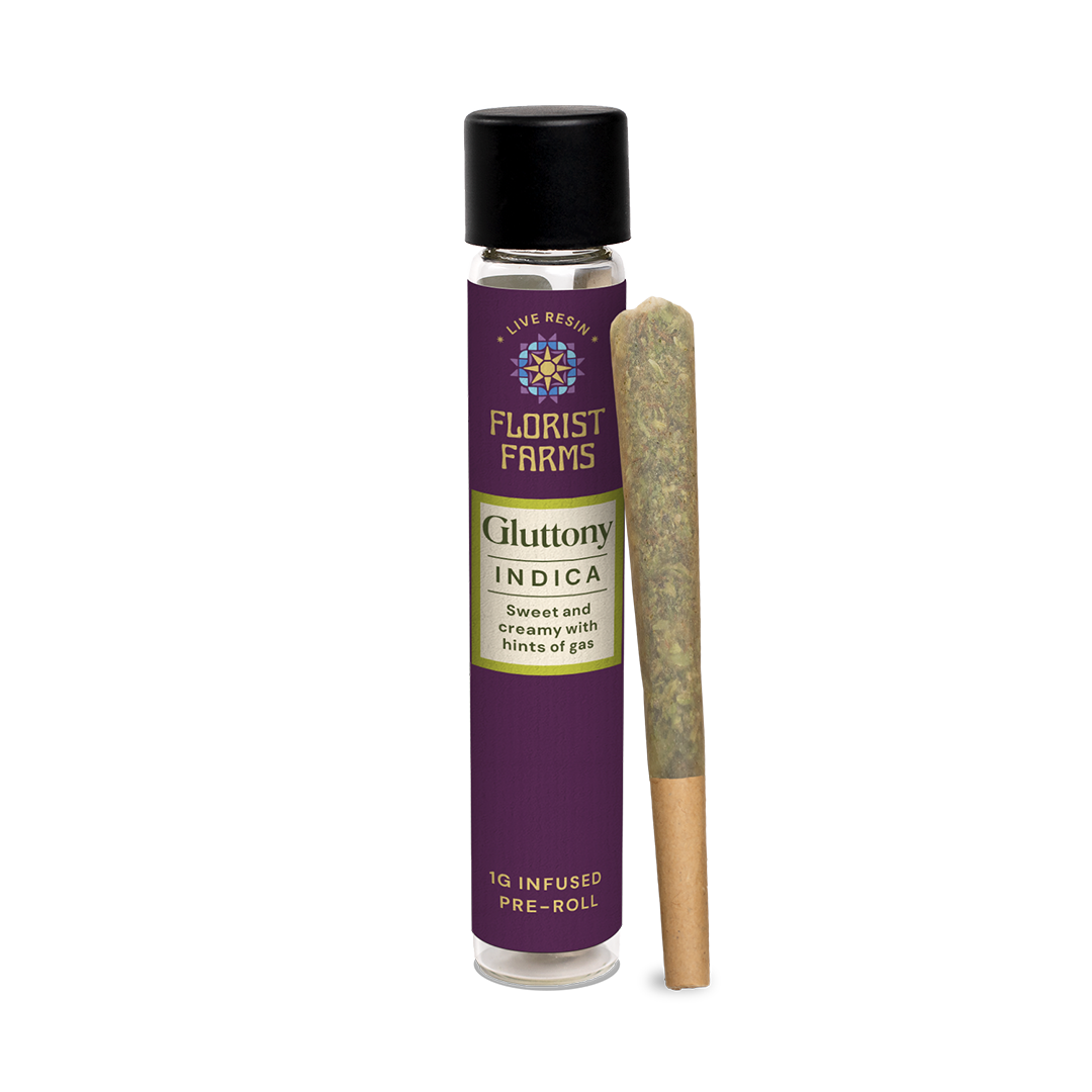 Florist Farms Gluttony Live Resin Infused Pre-Roll (Indica) 39% {1g}