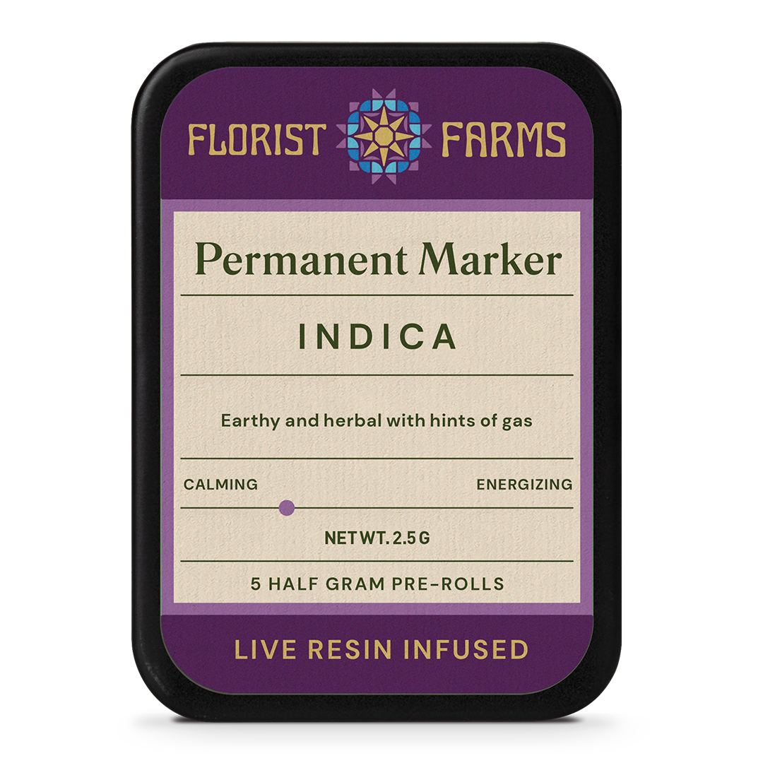 Florist Farms Permanent Marker Live Resin Infused Pre-Rolls 5-pack (Indica) 47% {2.5g}