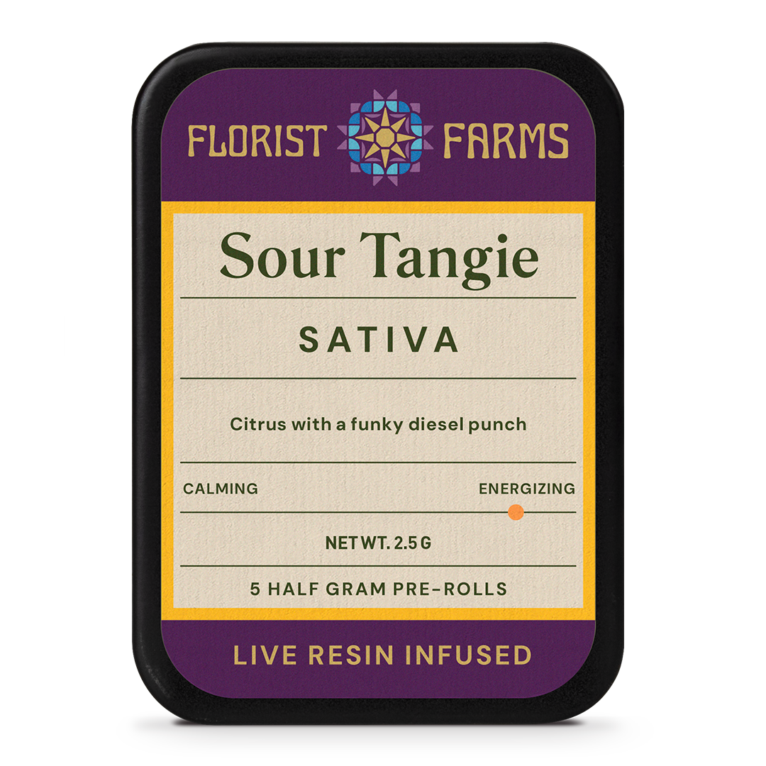 Florist Farms Sour Tangie Infused Pre-Rolls 5-pack 54% {2.5g}