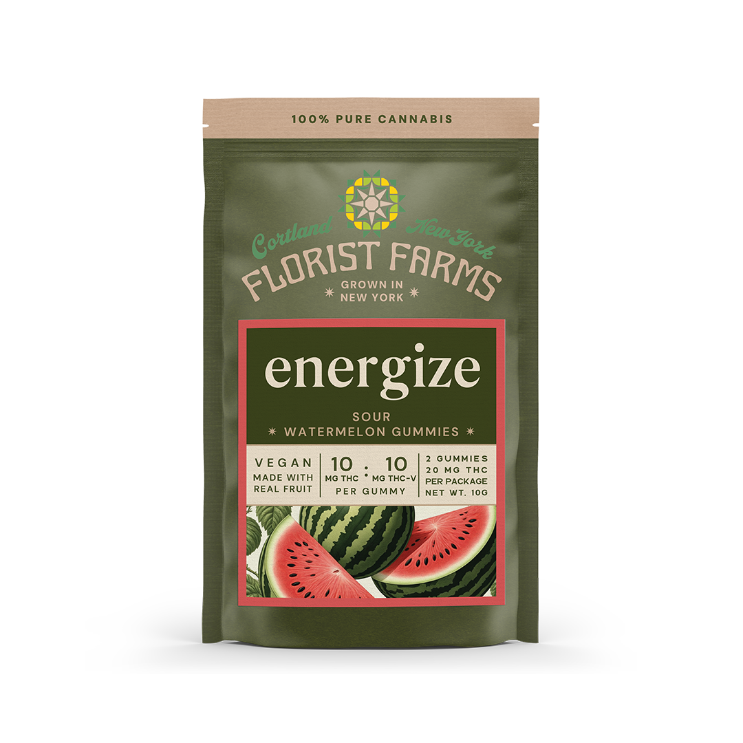 Florist Farms sour watermelon Energize Gummies 2-pack (Hybrid) {20mg}
