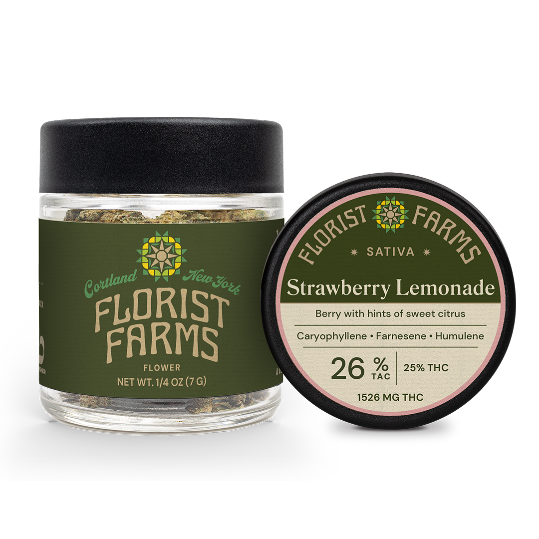 Florist Farms Strawberry Cream Flower  (Hybrid Sativa) 26% {7g}