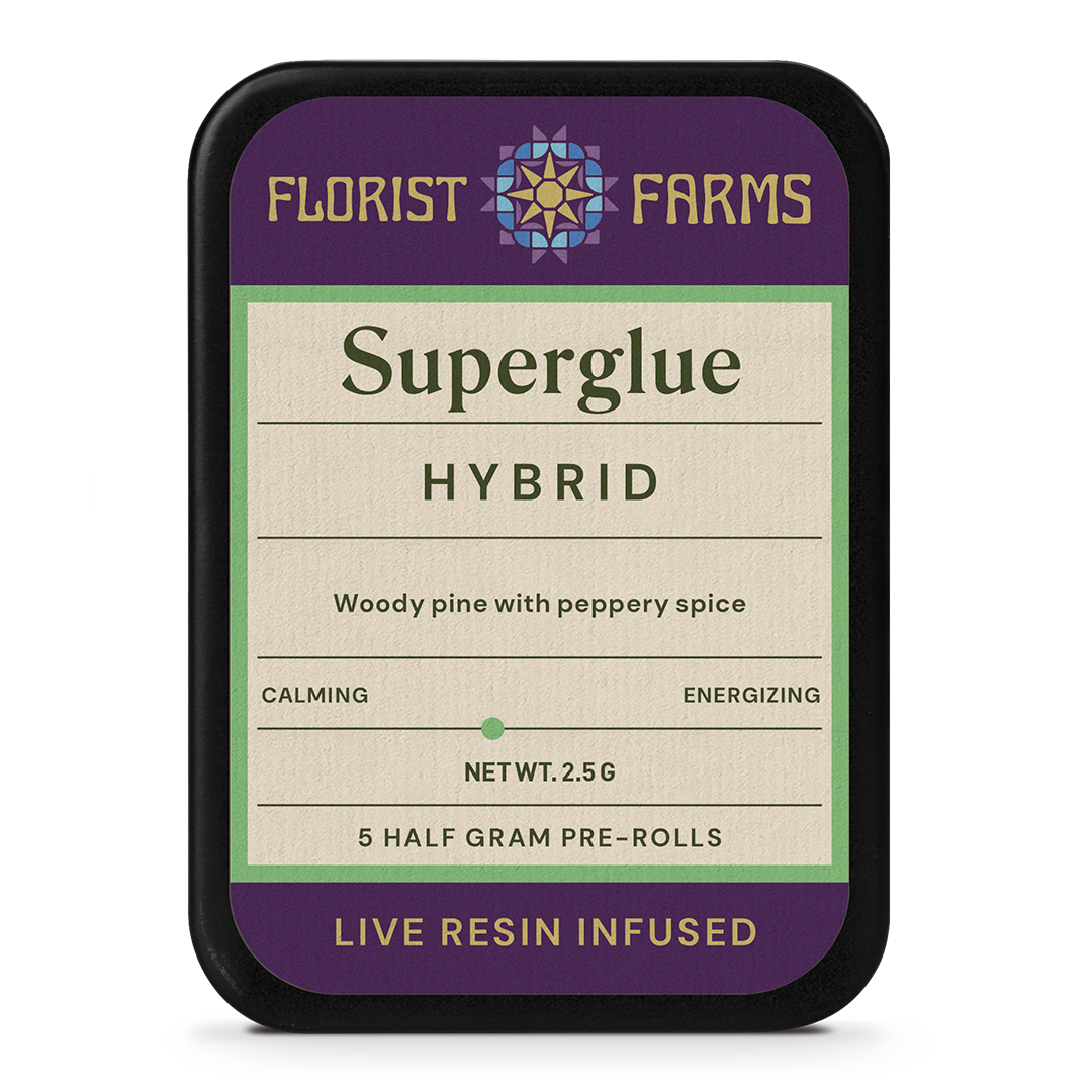 Florist Farms Super Glue Infused Pre-Roll 5-pack (Hybrid) 42% {2.5g}