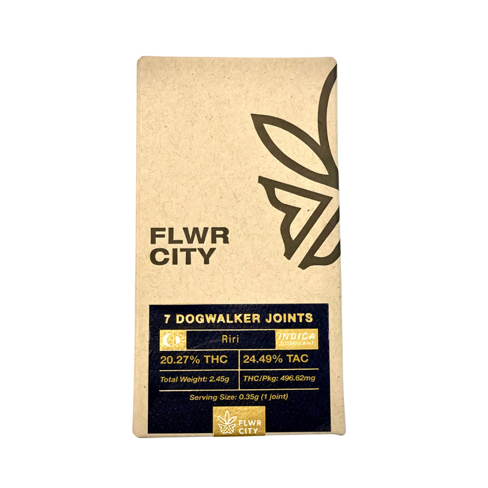 Flwr City Pre Roll Joints 7 Pack Dogwalker Riri Indica Dominant