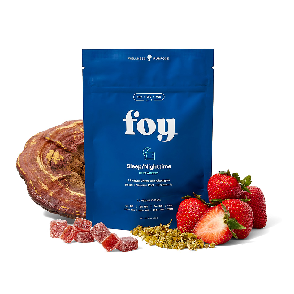 Foy Edibles Nightime Strawberry 20 Pack Hybrid Indica 100mg