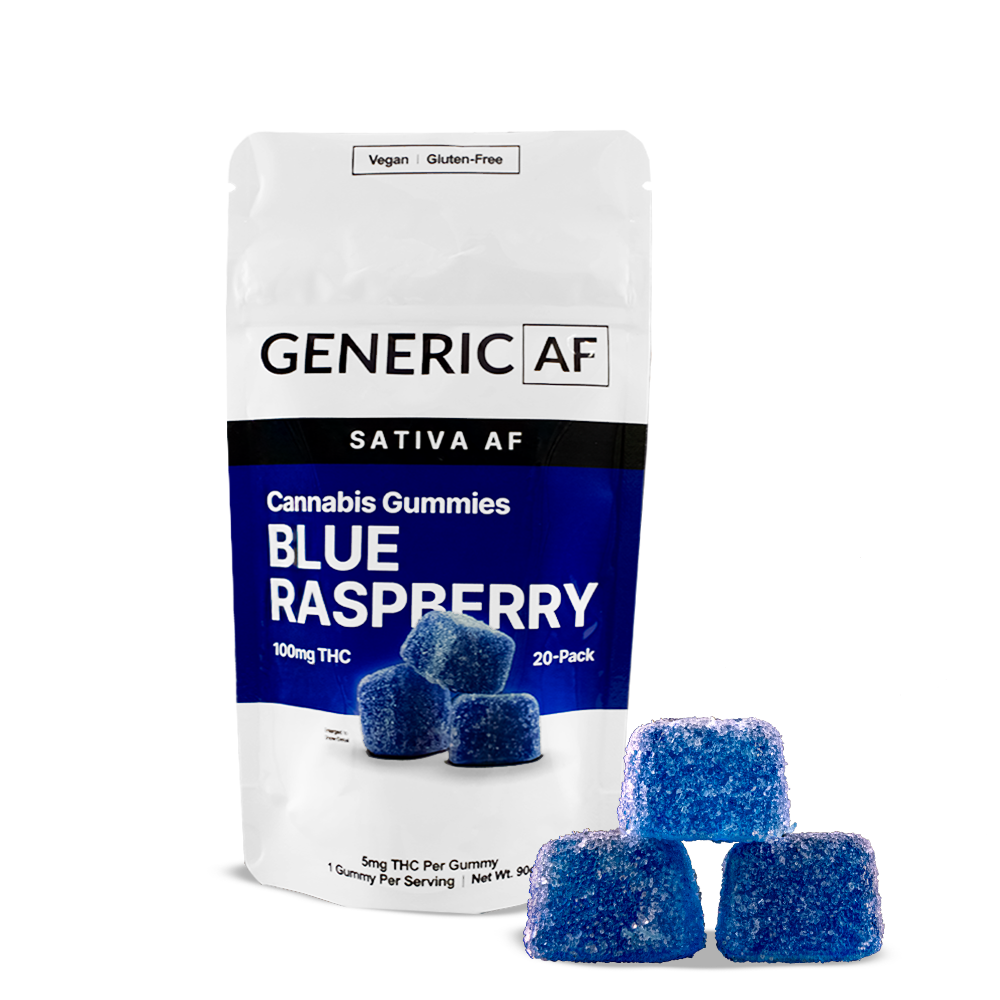 Generic AF Blue Raspberry Edibles 20-pack (Sativa) {100mg}