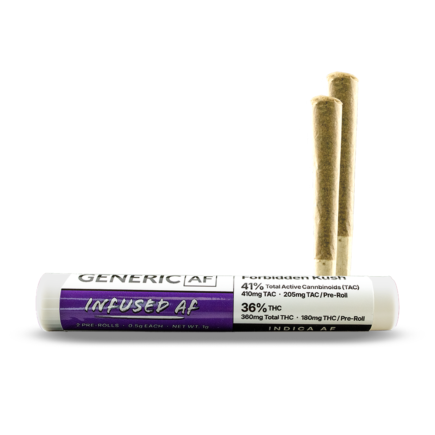 Generic AF Forbidden Kush Infused Pre-Rolls 2-pack (Indica) {1g}