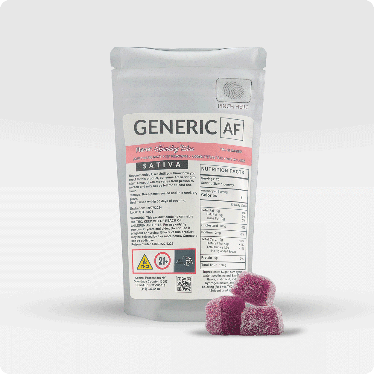 Generic AF Sparkling Wine Gummies (Sativa) {100mg}