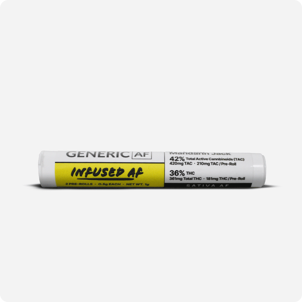 Generic AF Mandarin Jack Infused Pre-Rolls 2-pack (Sativa) 36% {1g}