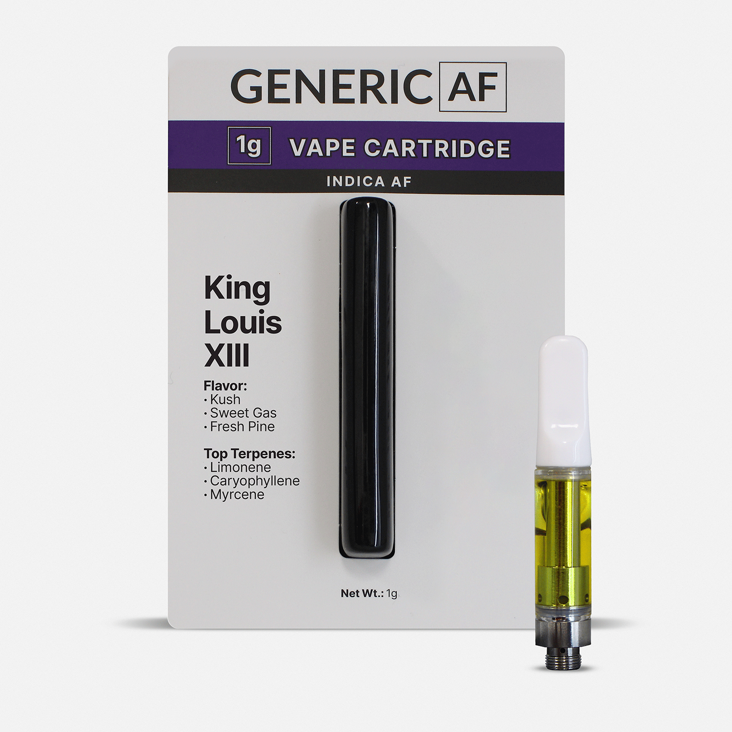 Generic AF King Louis XIII Threaded Vape Cartridges  (Indica) 98.2% {1g}