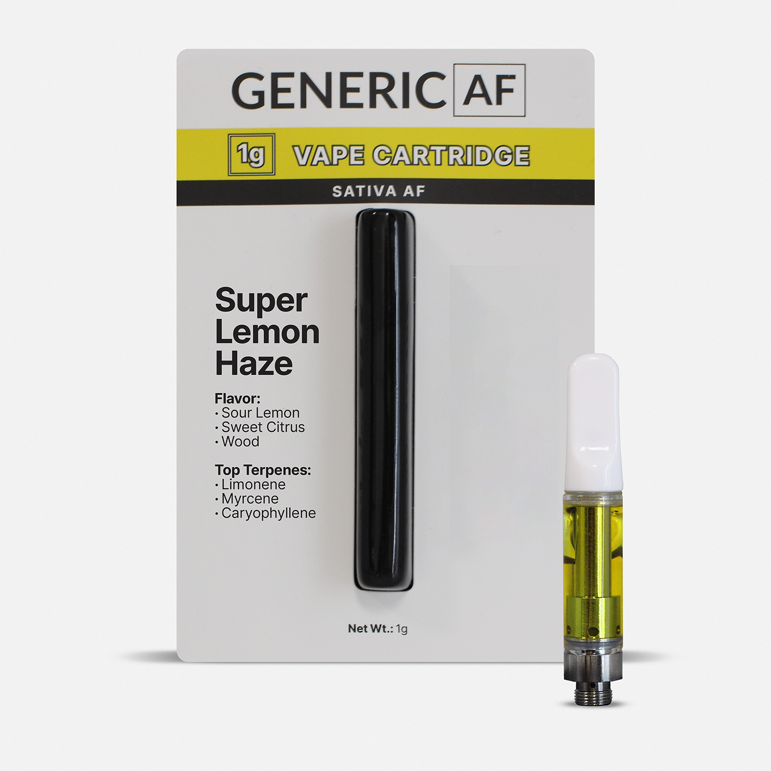 Generic AF Super Lemon Haze Threaded Vape Cartridges  (Sativa) 97.3% {1g}