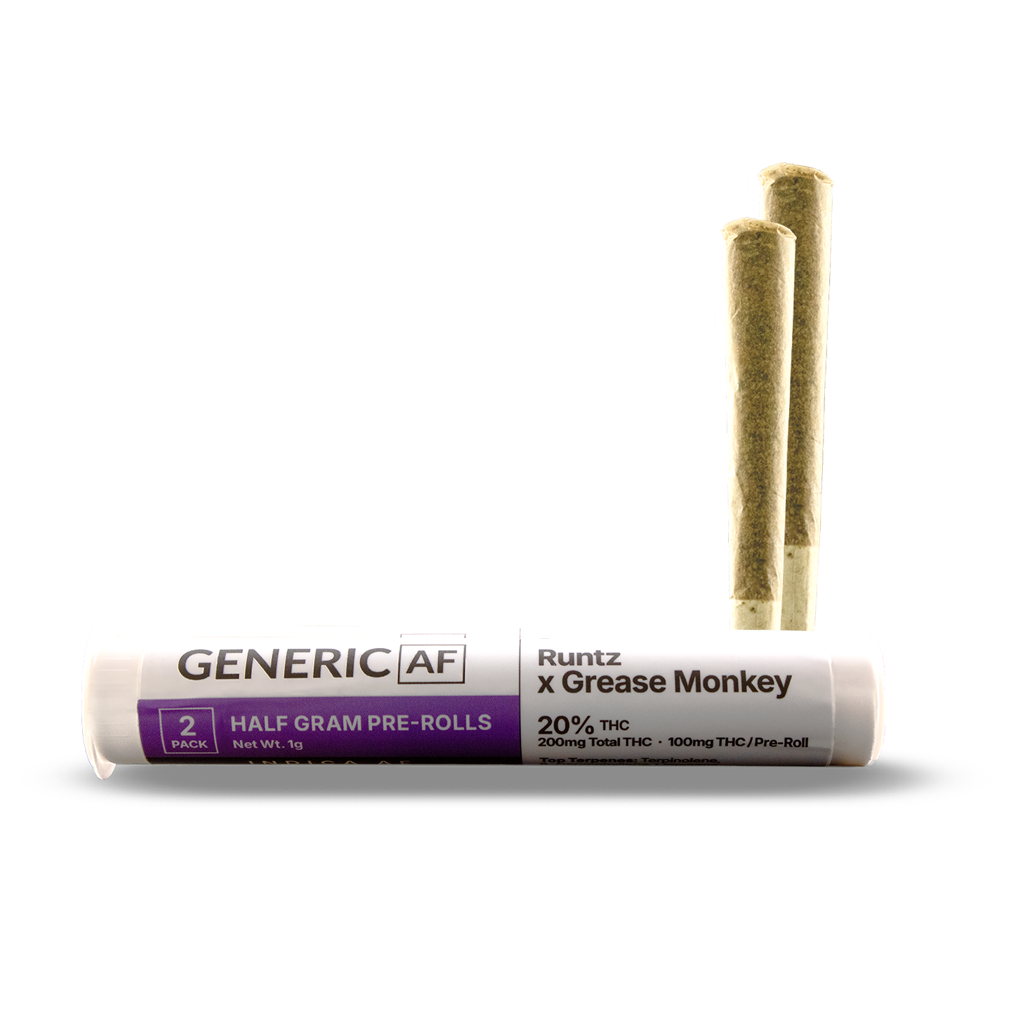 Generic AF Runtz x Grease Monkey Pre-Rolls 2-pack (Indica) 20% {1g}