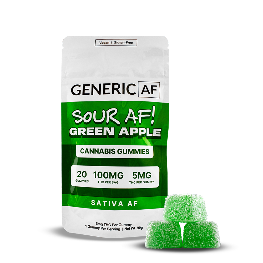 Generic AF Sour Green Apple Edible 20-pack (Sativa) {100mg}