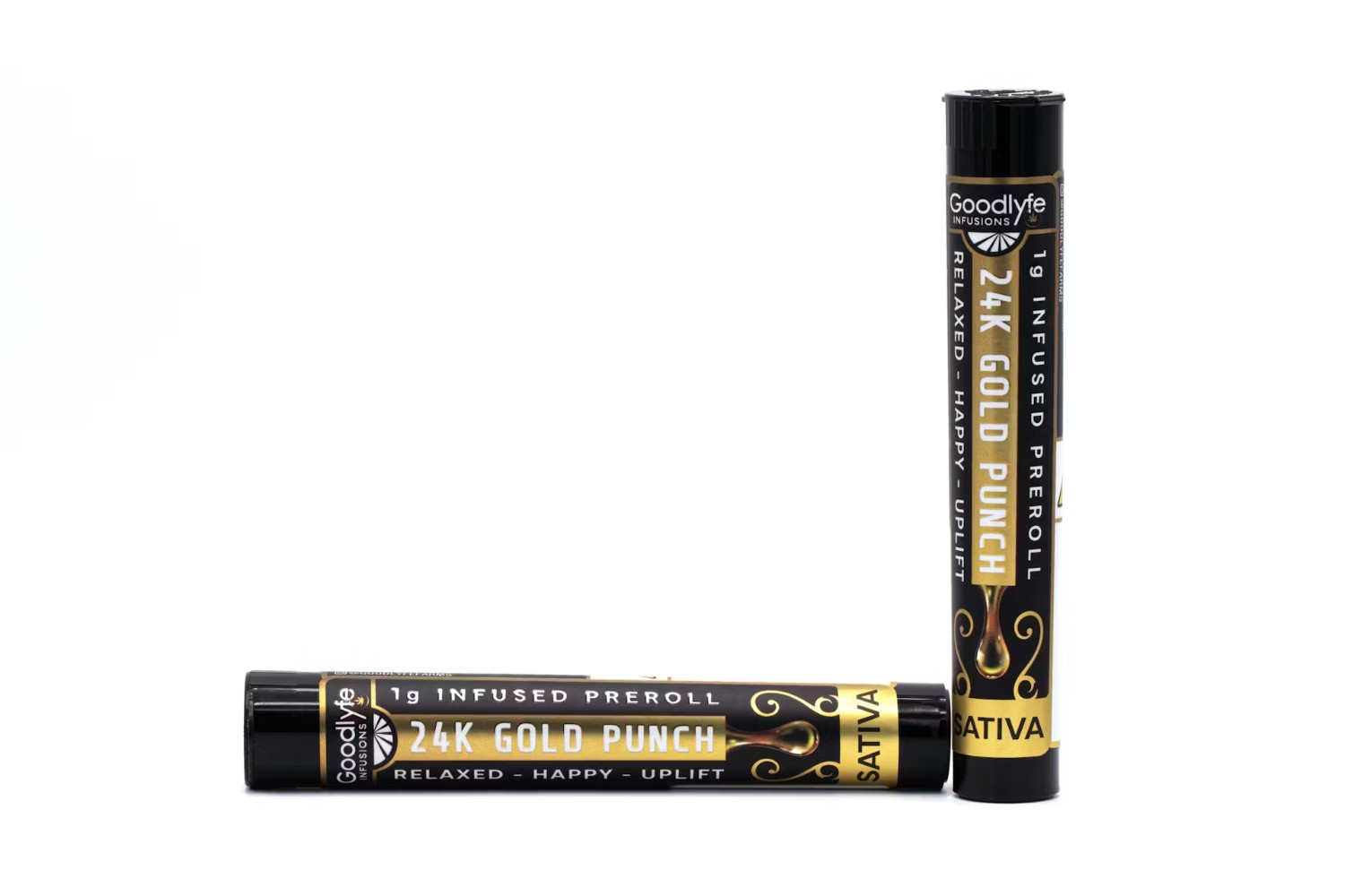Goodlyfe 24k Gold Punch Infused Pre-Roll (Sativa) 48.32% {1g}