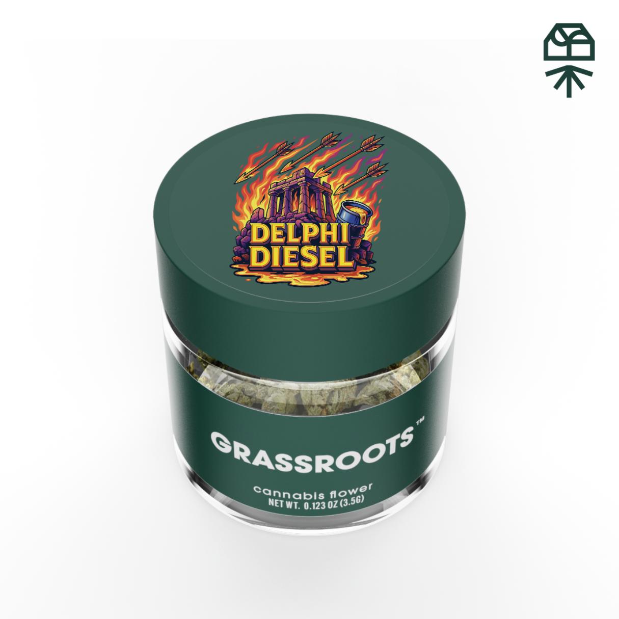 Grassroots Delphi Diesel Flower  (Sativa) 27.73% {3.5g}