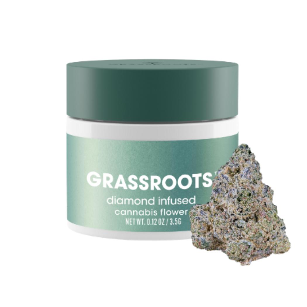 Grassroots Triple Stack Diamond Infused Flower  (Indica) 37.35% {3.5g}