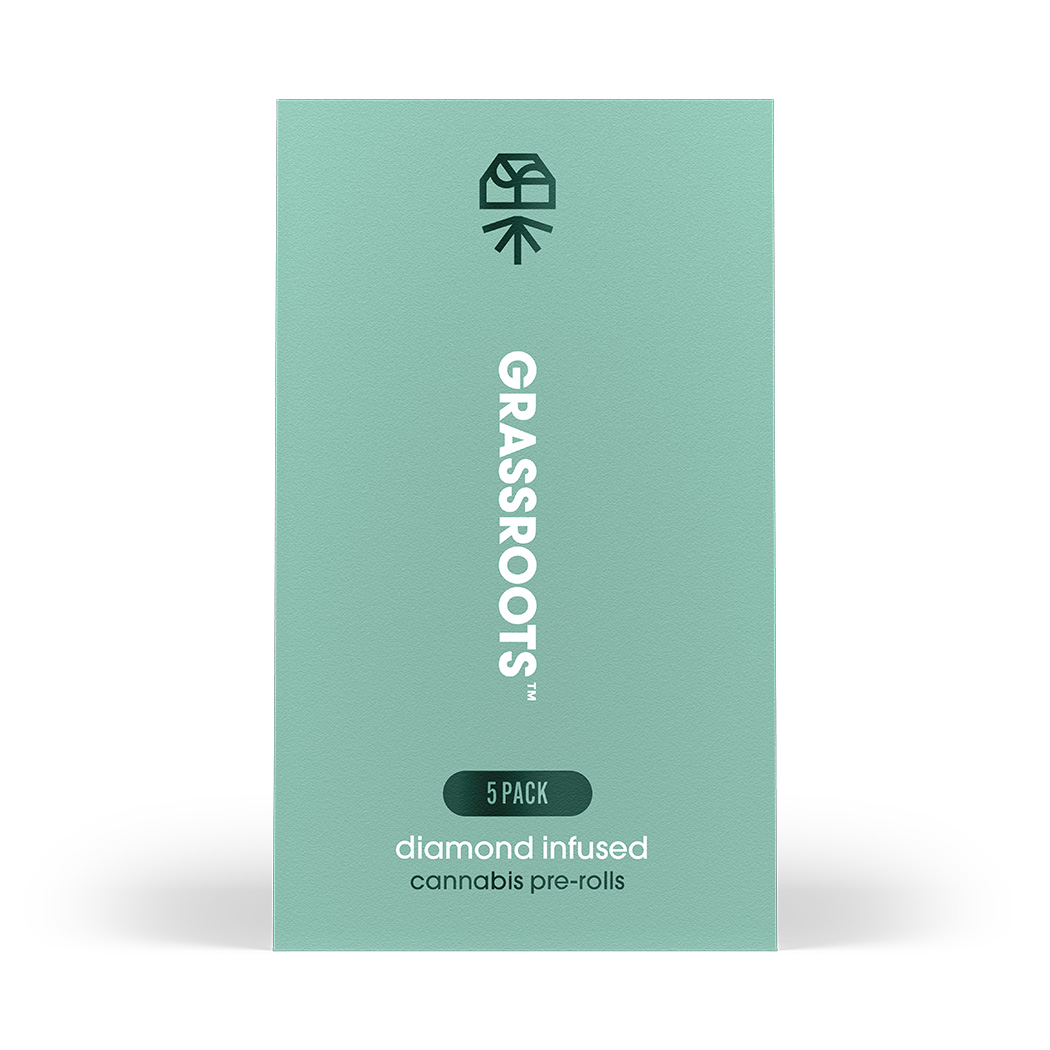 Grassroots Triple Stack Infused Pre-Rolls 5-pack (Indica) 37.26% {2g}