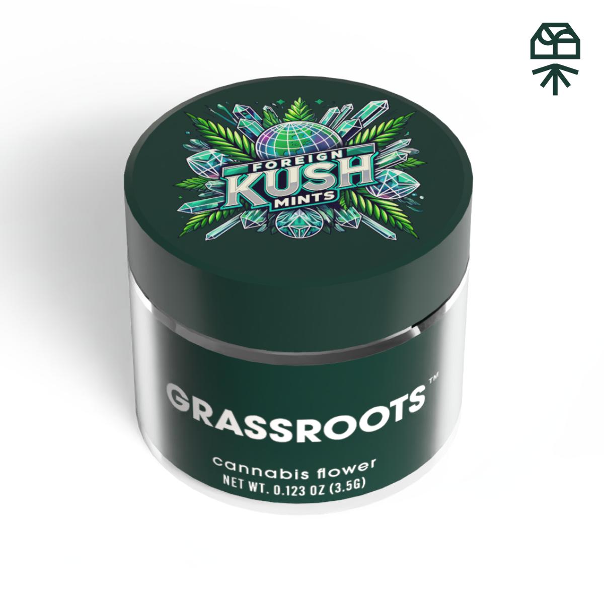 Grassroots Foreign Kush Mints Flower  (Indica) 32% {3.5g}