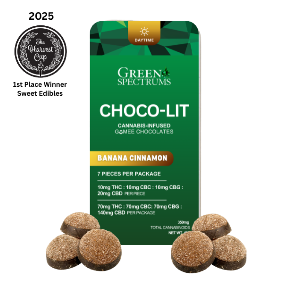 Green Spectrums Banana Cinnamon Chocolates 7-pack (Sativa) {70mg}