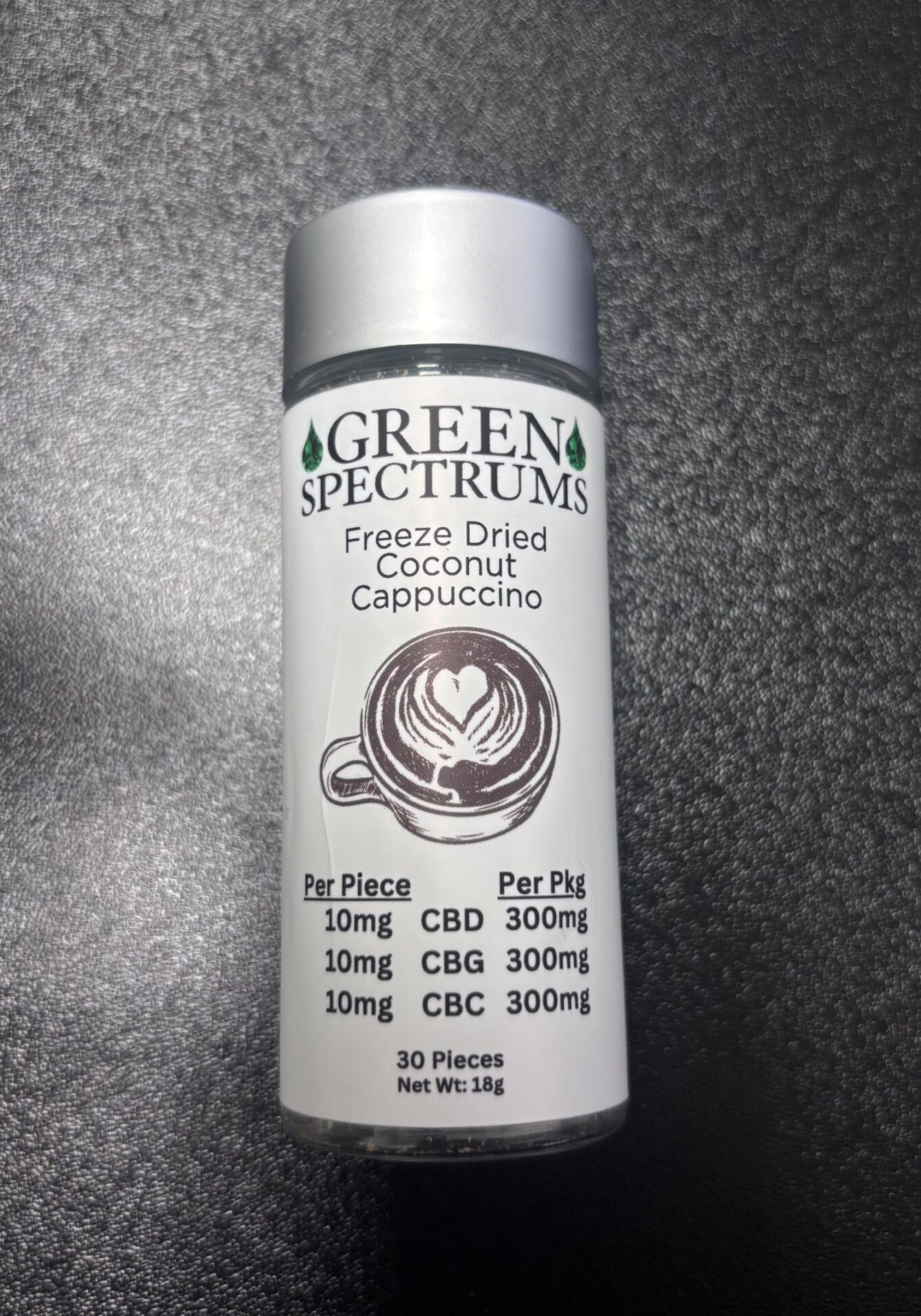 Green Spectrums Freeze Dried Coconut Cappuccino 10mg CBD Coffee Orbz Edible {0mg}