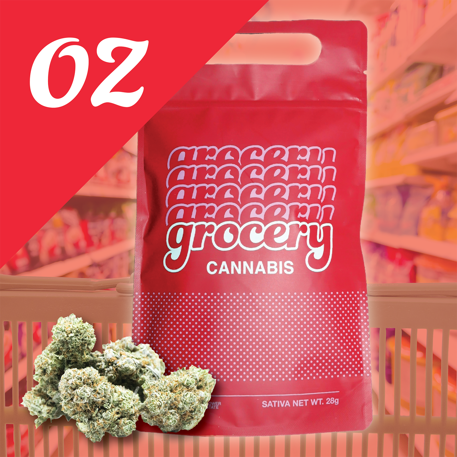 Grocery NYC Sour Diesel Flower  (Sativa) 31.99% {28g}