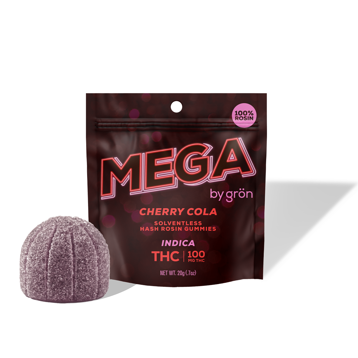 Grön Chery Cola MEGA "Rosin" Gummies 10-pack {100mg}