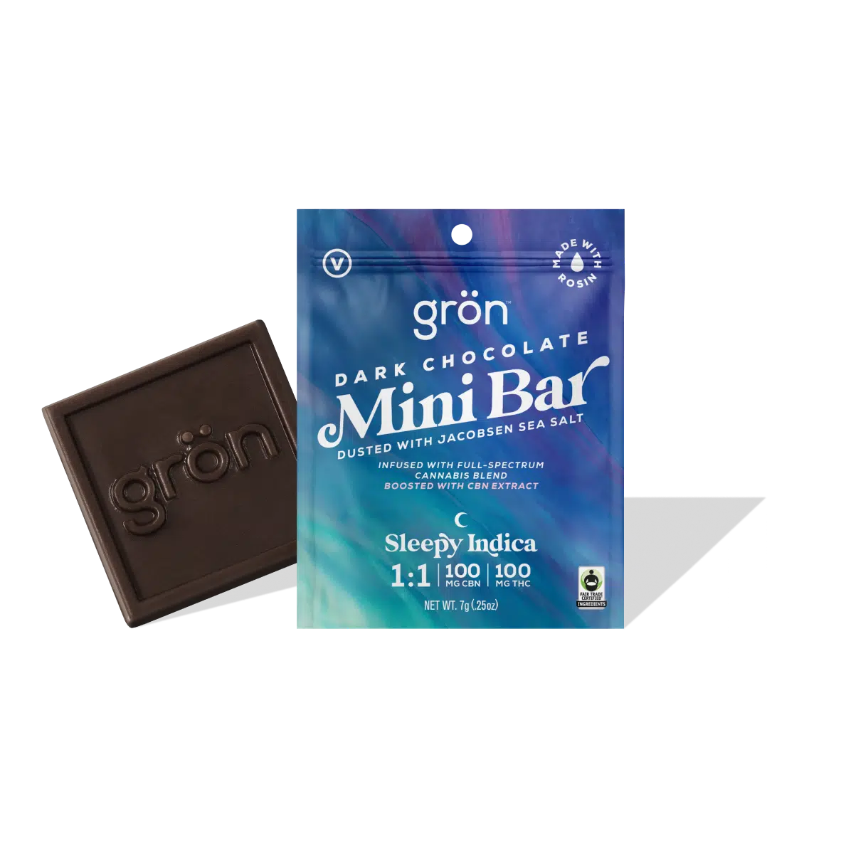 Gron Dark Chocolate 1:1 Mini Bar Sleepy Chocolate (Indica) {100mg}